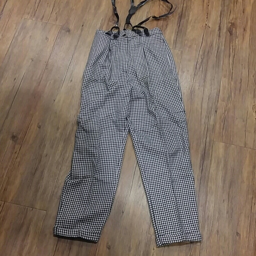 Houndstooth cuffed pants
